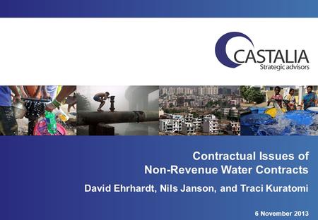 Contractual Issues of Non-Revenue Water Contracts David Ehrhardt, Nils Janson, and Traci Kuratomi 6 November 2013.