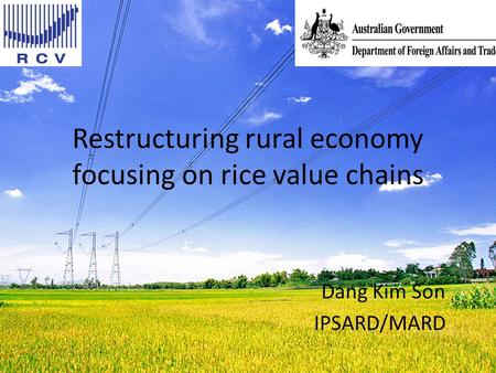 Restructuring rural economy focusing on rice value chains Dang Kim Son IPSARD/MARD.