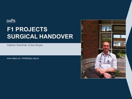 F1 projects surgical handover