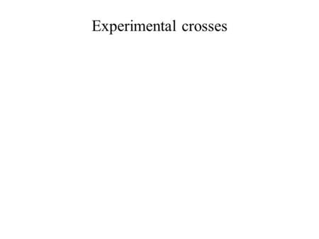 Experimental crosses. Inbred Strain Cross Backcross.