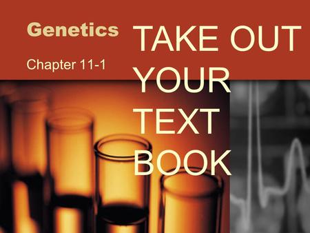 Genetics TAKE OUT YOUR TEXT BOOK Chapter 11-1.