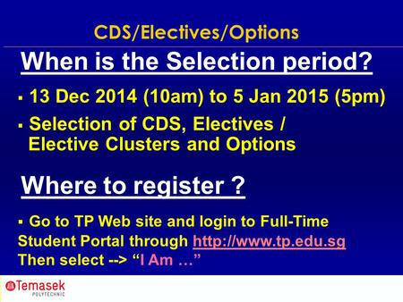 Subject Selection (9 Jun 2012, 10am to 27 Jun 2012, 5pm)