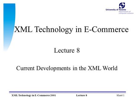 XML Technology in E-Commerce