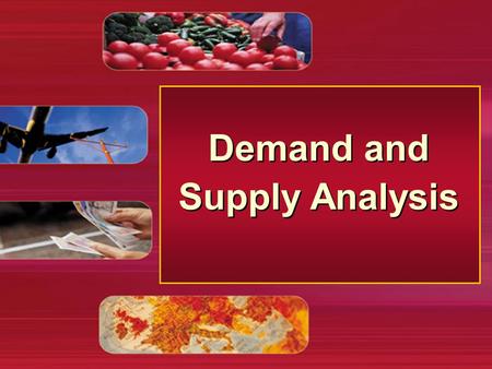 Demand and Supply Analysis. Demand and supply analysis The price mechanism: effect of a rise in demand the goods market The price mechanism: effect of.
