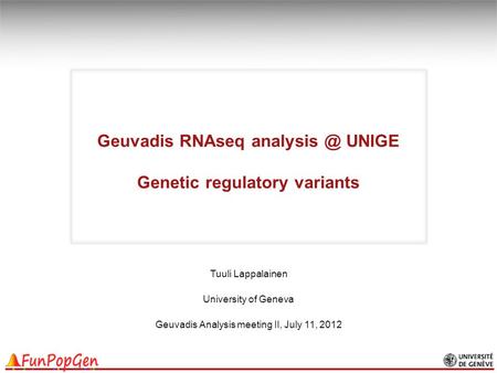 Geuvadis RNAseq UNIGE Genetic regulatory variants