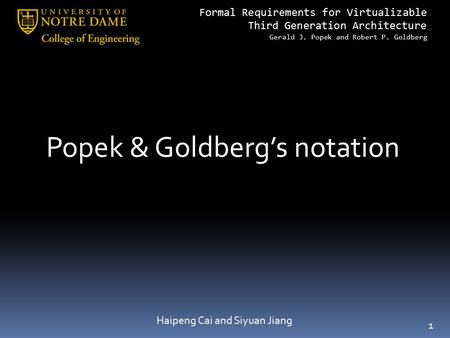 Popek & Goldberg’s notation