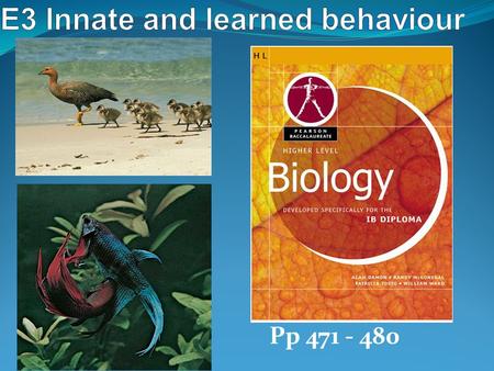 Pp 471 - 480. What is Behaviour? An activity or action that helps an organism survive in its environment. Example; linking, eating, running, walking,