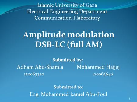 Amplitude modulation DSB-LC (full AM)