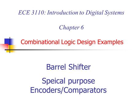Speical purpose Encoders/Comparators