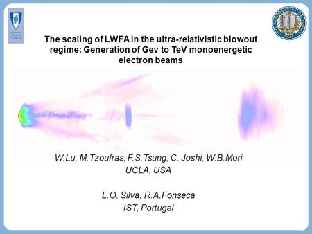 The scaling of LWFA in the ultra-relativistic blowout regime: Generation of Gev to TeV monoenergetic electron beams W.Lu, M.Tzoufras, F.S.Tsung, C. Joshi,