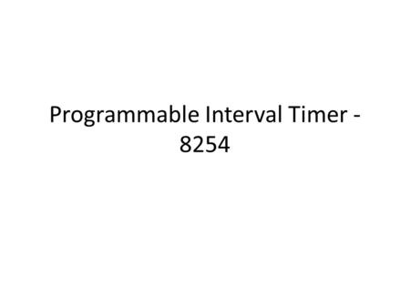 Programmable Interval Timer