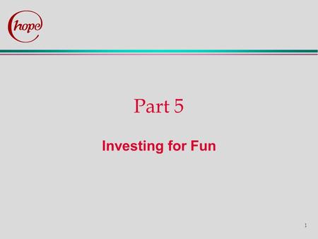 1 Part 5 Investing for Fun. 2 Task B The team of investment consultants for which you are working for intends to launch a new product, a managed portfolio.