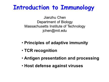 Introduction to Immunology
