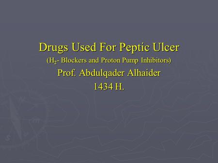 Drugs Used For Peptic Ulcer