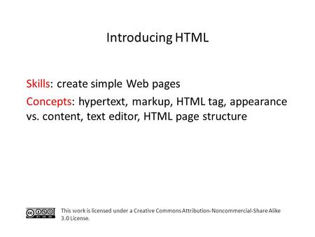 Introducing HTML Skills: create simple Web pages
