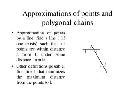 Approximations of points and polygonal chains