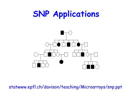 SNP Applications statwww.epfl.ch/davison/teaching/Microarrays/snp.ppt.