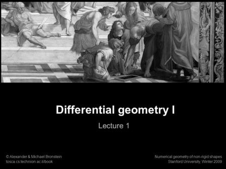 Differential geometry I