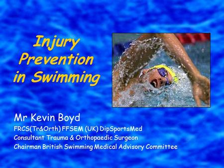 Injury Prevention in Swimming