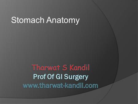 Tharwat S Kandil Prof Of GI Surgery