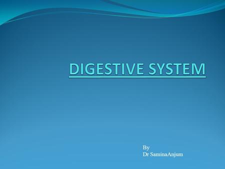 DIGESTIVE SYSTEM By Dr SaminaAnjum.