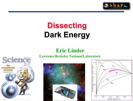 1 1 Dissecting Dark Energy Eric Linder Lawrence Berkeley National Laboratory.