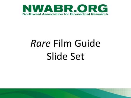 Rare Film Guide Slide Set. Clinical Trial Design for Pirfenidone Study Purpose of Study: To see if the use of pirfenidone decreases the loss of lung function.