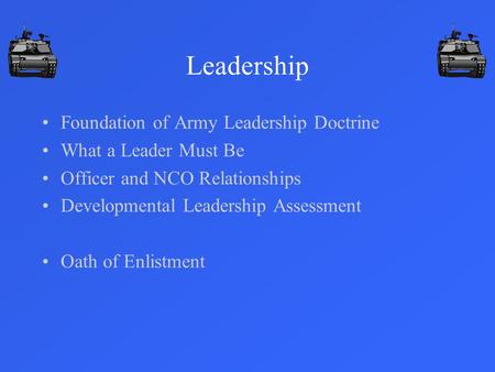 Leadership Foundation of Army Leadership Doctrine
