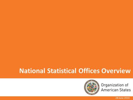 National Statistical Offices Overview 28 June 2010.