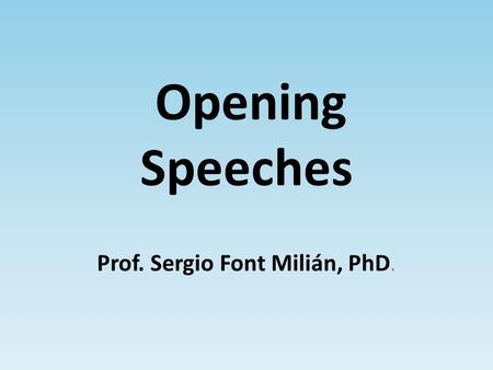 Prof. Sergio Font Milián, PhD.