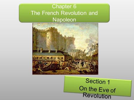 Chapter 6 The French Revolution and Napoleon