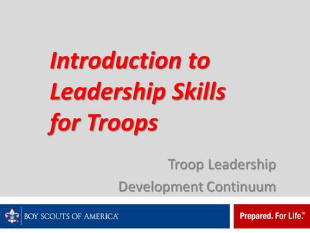 Introduction to Leadership Skills for Troops