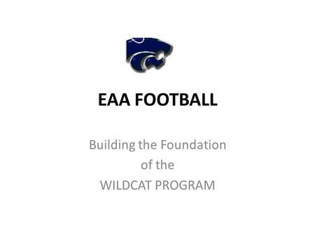 Building the Foundation of the WILDCAT PROGRAM