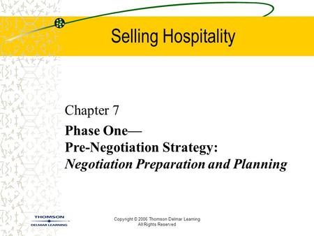 Selling Hospitality Chapter 7