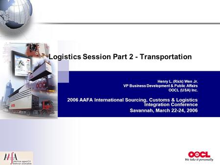 Logistics Session Part 2 - Transportation
