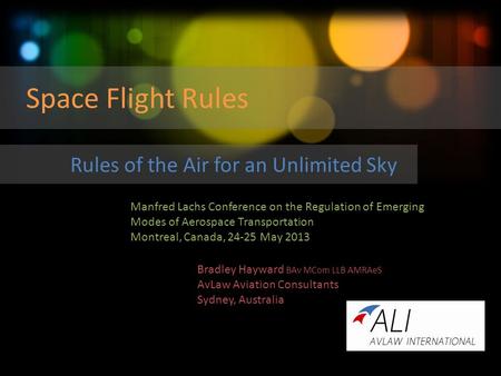 Space Flight Rules Rules of the Air for an Unlimited Sky