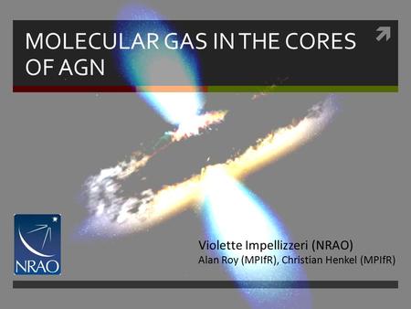  MOLECULAR GAS IN THE CORES OF AGN Violette Impellizzeri (NRAO) Alan Roy (MPIfR), Christian Henkel (MPIfR)