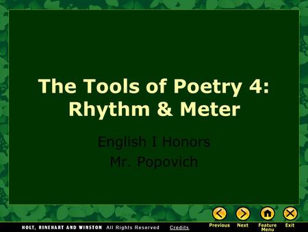 The Tools of Poetry 4: Rhythm & Meter