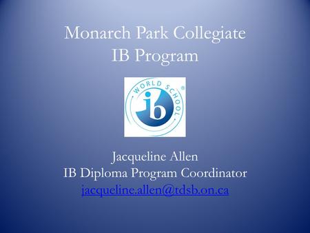 Monarch Park Collegiate IB Program