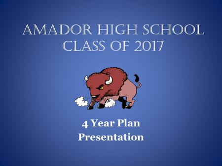 Amador High School Class of 2017 4 Year Plan Presentation.