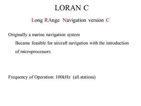 Long RAnge Navigation version C