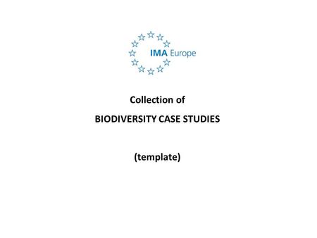 Collection of BIODIVERSITY CASE STUDIES (template)