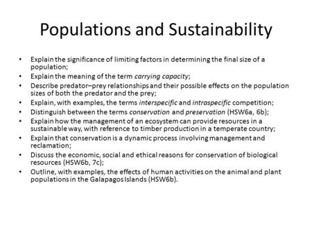 Populations and Sustainability