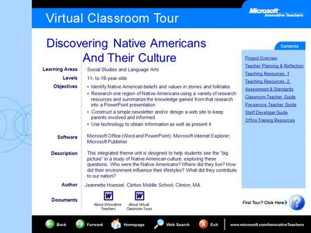 Discovering Native Americans And Their Culture Project Overview Teacher Planning & Reflection Teaching Resources, 1 Teaching Resources, 2 Assessment &