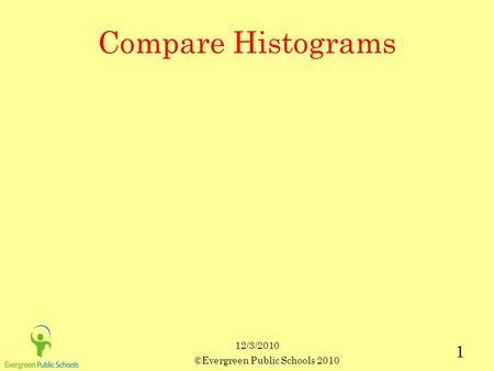 12/3/2010 ©Evergreen Public Schools 2010 1 Compare Histograms.