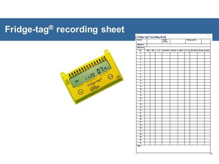 Fridge-tag® recording sheet