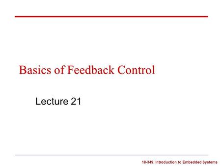 Basics of Feedback Control