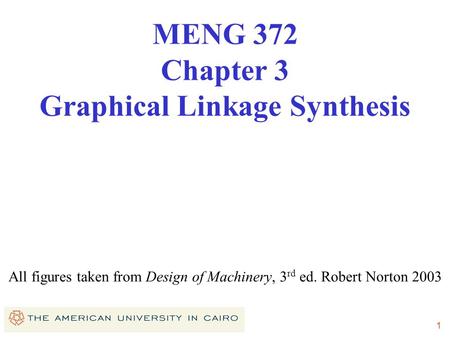 MENG 372 Chapter 3 Graphical Linkage Synthesis