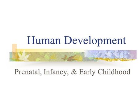 Prenatal, Infancy, & Early Childhood