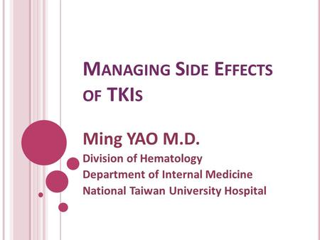 Managing Side Effects of TKIs